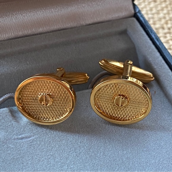 Dunhill d Logo Tie Clasp Cufflinks Set Vintage Gold Original Presentation Box - Picture 5 of 9